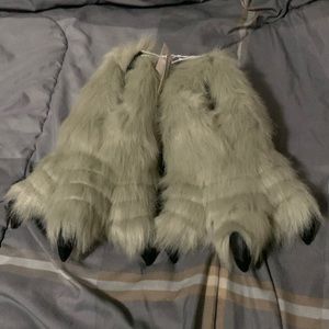 Monster Faux-Fur Critter Slippers for Kids